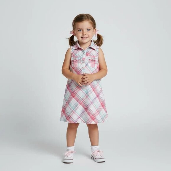 Arnold palmer Other - Arnold Palmer Little Girls Pink/Multicolor Plaid Sleeveless Dress Size 60-120 cm